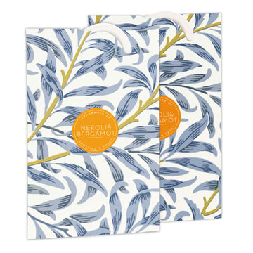 NEROLI & BERGAMOT Scented Wardrobe Freshener in a WILLIAM MORRIS Inspired WILLOW Design Pack of 2