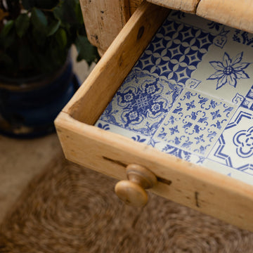 NEROLI & YLANG YLANG Scented Drawer Liners with a Portuguese Tile Pattern