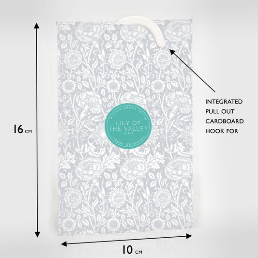 SIMPLY DRAWER LINERS | ROSE SCENTED Wardrobe Freshener in a WILLIAM MORRIS DESIGN in DUCK EGG BLUE.