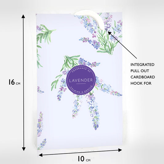 LAVENDER Scented Wardrobe Freshener in a floral LAVENDER Design Pack of 2, Perfect for Cupboards, Drawers and Wardrobes