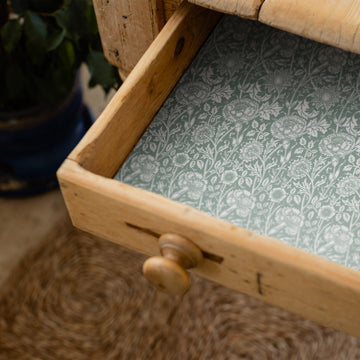 William Morris Wipe Clean & Unscented Drawer Liners in DUCK EGG BLUE