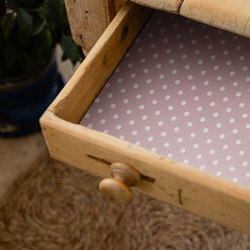 Wipe Clean & Unscented Drawer Liners in a PINK POLKA DOT Design
