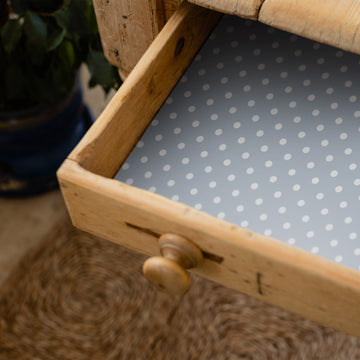 Wipe Clean & Unscented Drawer Liners in a COOK'S BLUE POLKA DOT Design