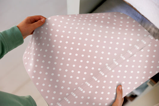 Wipe Clean & Unscented Drawer Liners in a PINK POLKA DOT Design