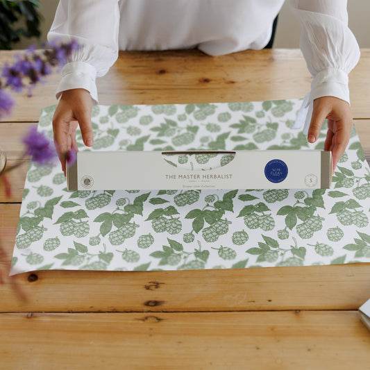 Wipe Clean & Unscented Drawer Liners with a GREEN HOPS Design