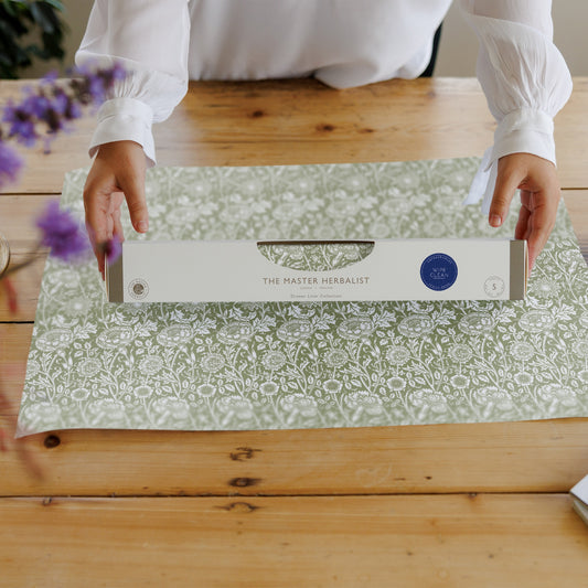 William Morris Wipe Clean & Unscented Drawer Liners in SAGE GREEN