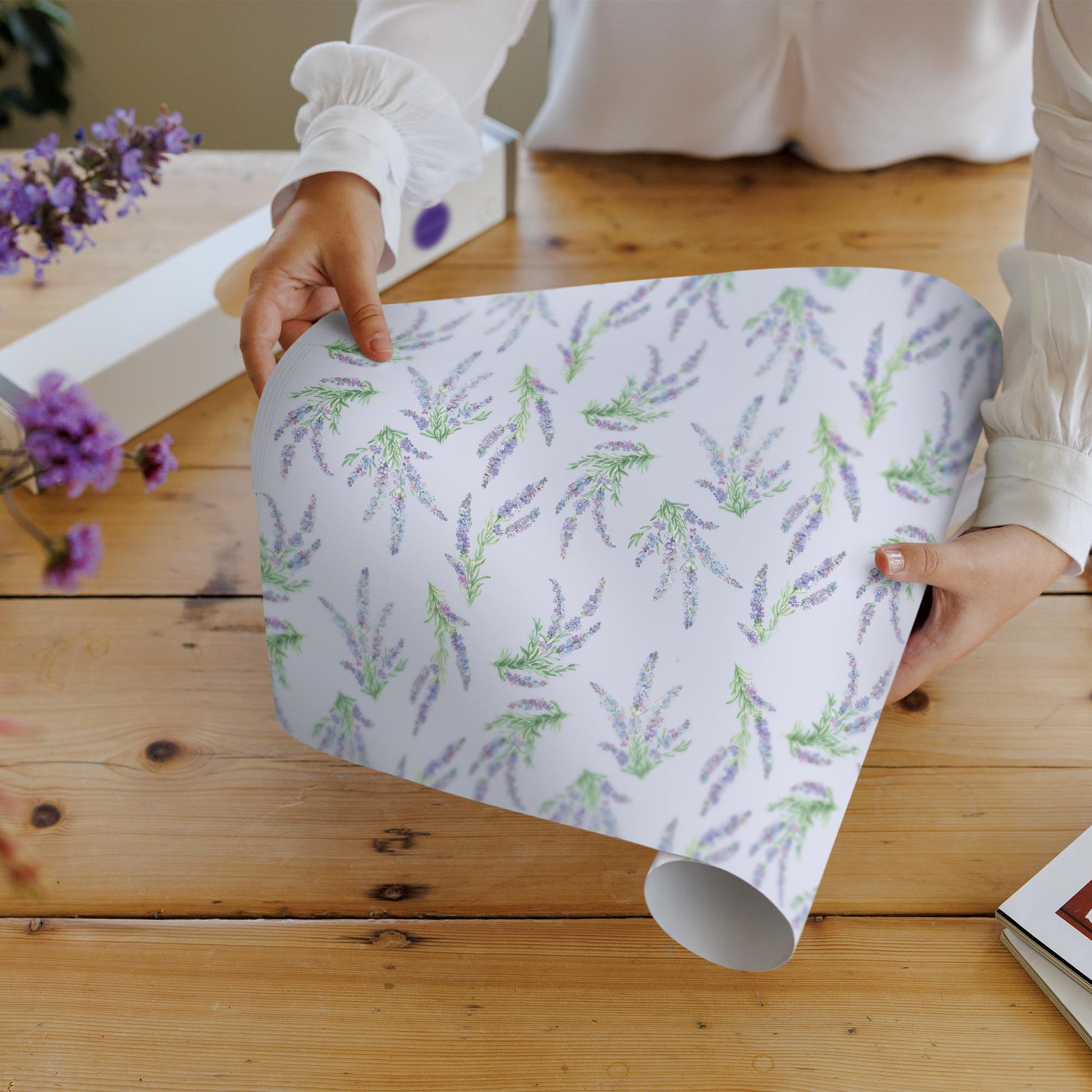 SUFFOLK LAVENDER SCENTED Drawer Liners in a Floral Design