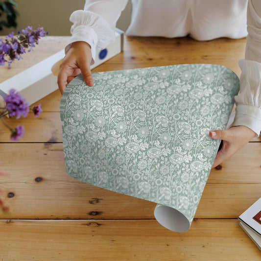 William Morris Wipe Clean & Unscented Drawer Liners in DUCK EGG BLUE