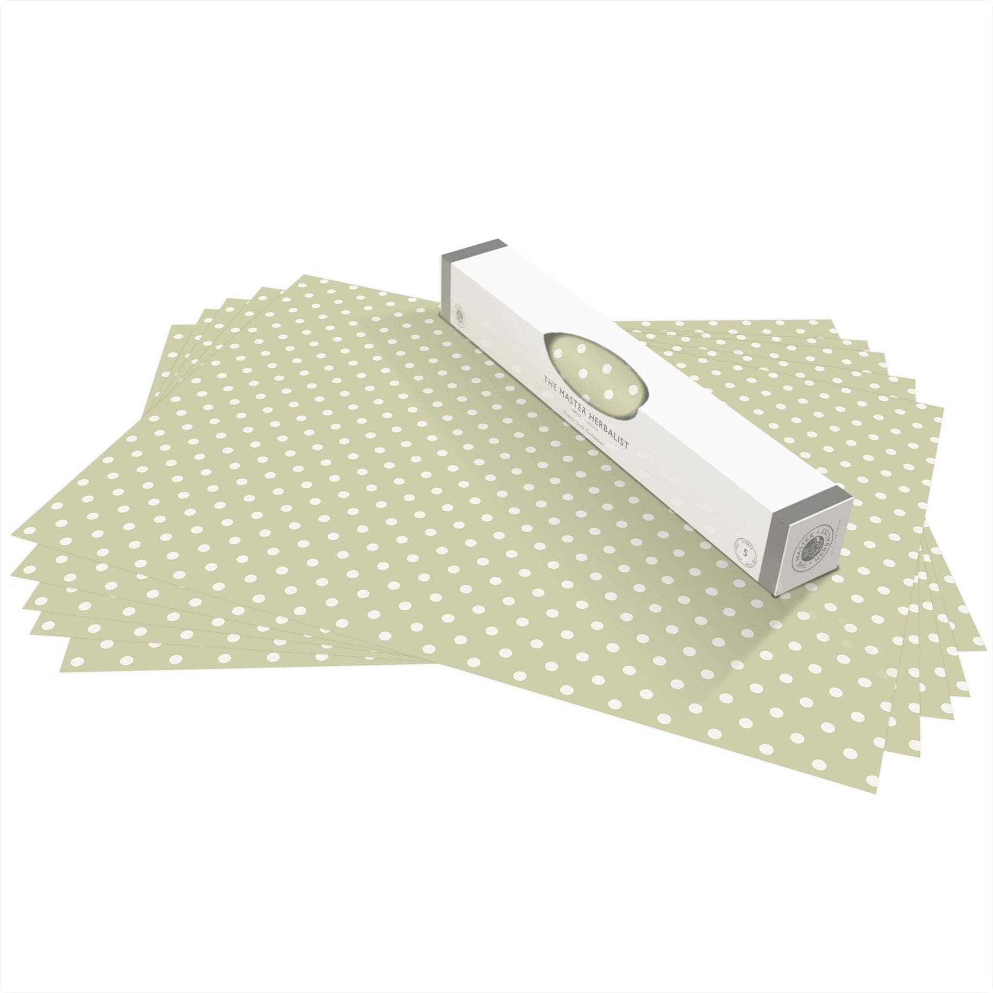 SIMPLY DRAWER LINERS | Wipe Clean & Unscented Drawer Liners in a SAGE GREEN POLKA DOT Design. Perfect for Kitchen Drawers, Shelves, Cupboards & Cabinets. Made in Suffolk, England. (Sage Green)