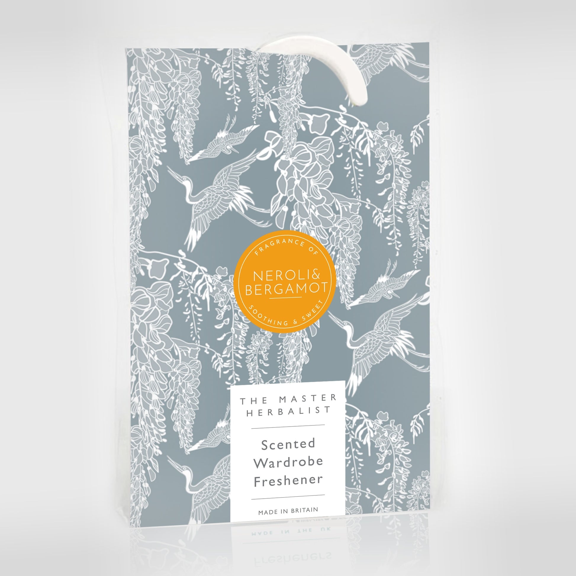 SIMPLY DRAWER LINERS | NEROLI & BERGAMOT Scented Wardrobe Freshener in a MODERN Heron Pattern.