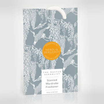 SIMPLY DRAWER LINERS | NEROLI & BERGAMOT Scented Wardrobe Freshener in a MODERN Heron Pattern.