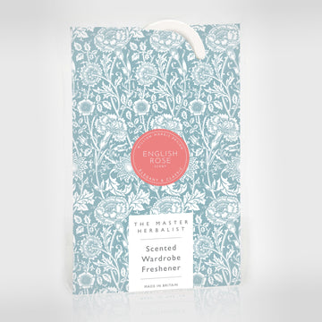 ROSE SCENTED Wardrobe Freshener in a WILLIAM MORRIS DESIGN in Duck Egg Blue
