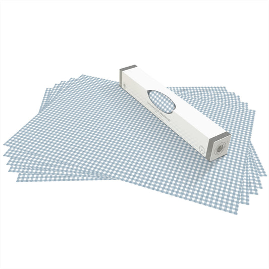 SIMPLY DRAWER LINERS | Wipe Clean & Unscented Drawer Liners in a BLUE GINGHAM Design. Perfect for Kitchen Drawers, Shelves, Cupboards & Cabinets. Made in Suffolk, England. (Blue)