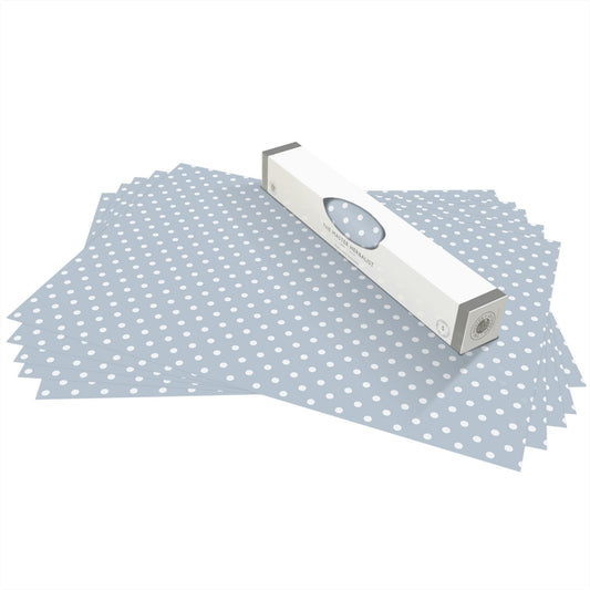 SIMPLY DRAWER LINERS | Wipe Clean & Unscented Drawer Liners in a COOKS BLUE POLKA DOT Design. Perfect for Kitchen Drawers, Shelves, Cupboards & Cabinets. Made in Suffolk, England. (LIght Blue)