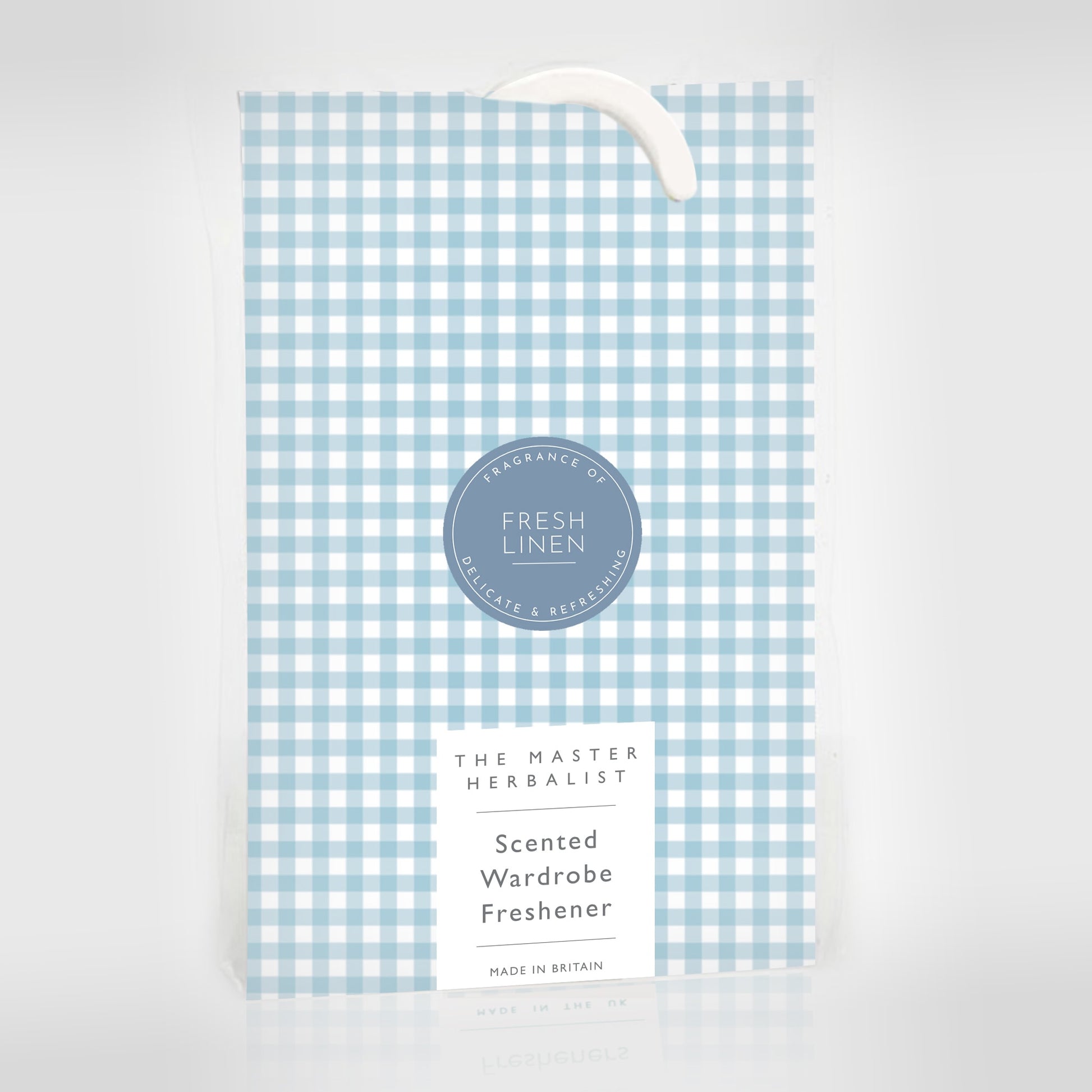SIMPLY DRAWER LINERS | FRESH LINEN SCENTED Wardrobe Freshener in a GINGHAM Pattern in DUCK EGG BLUE.
