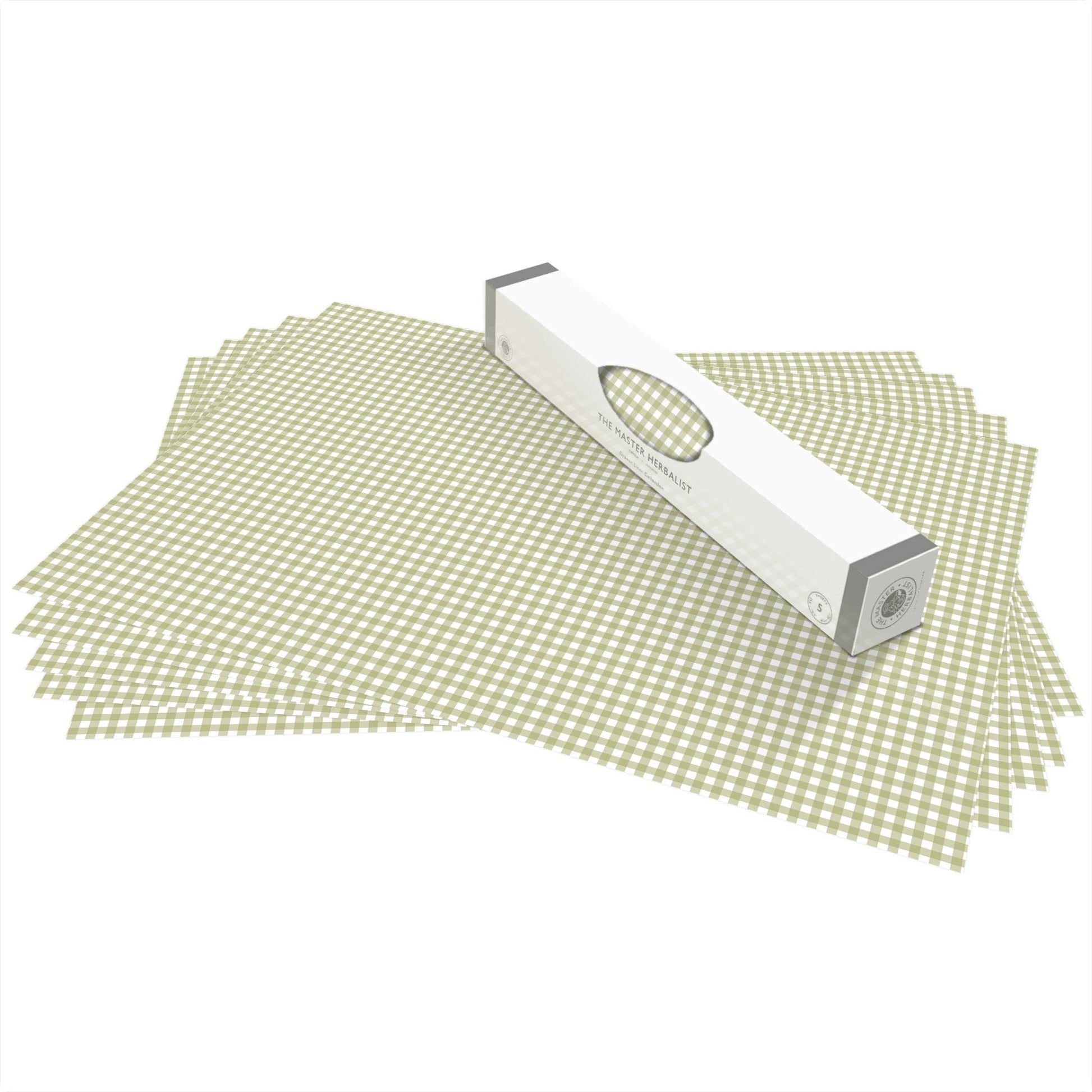 SIMPLY DRAWER LINERS | Wipe Clean & Unscented Drawer Liners in a SAGE GREEN GINGHAM Design. Perfect for Kitchen Drawers, Shelves, Cupboards & Cabinets. Made in Suffolk, England. (Green)