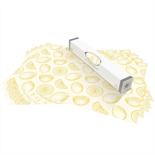 SIMPLY DRAWER LINERS | Wipe Clean & Unscented Drawer Liners with a yellow LEMONS Design.  Perfect for Drawers, Shelves, Cupboards & Cabinets.