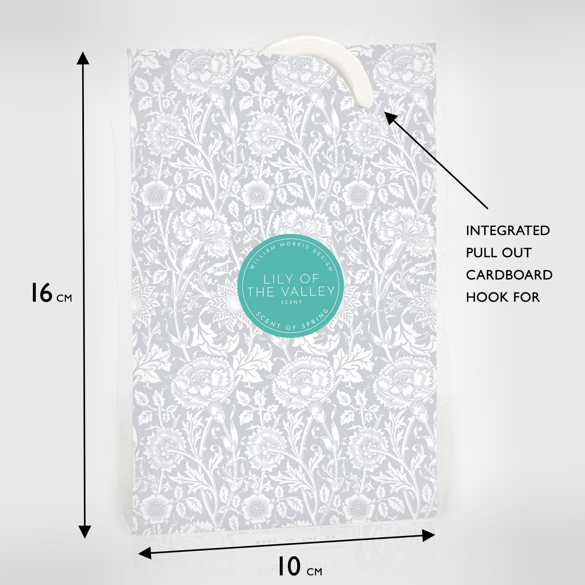 SIMPLY DRAWER LINERS | ROSE SCENTED Wardrobe Freshener in a WILLIAM MORRIS DESIGN in DUCK EGG BLUE.