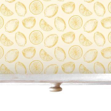 SIMPLY DRAWER LINERS | Wipe Clean & Unscented Drawer Liners with a yellow LEMONS Design.  Perfect for Drawers, Shelves, Cupboards & Cabinets.