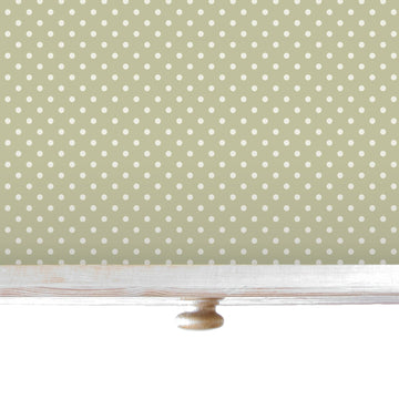 SIMPLY DRAWER LINERS | Wipe Clean & Unscented Drawer Liners in a SAGE GREEN POLKA DOT Design. Perfect for Kitchen Drawers, Shelves, Cupboards & Cabinets. Made in Suffolk, England. (Sage Green)