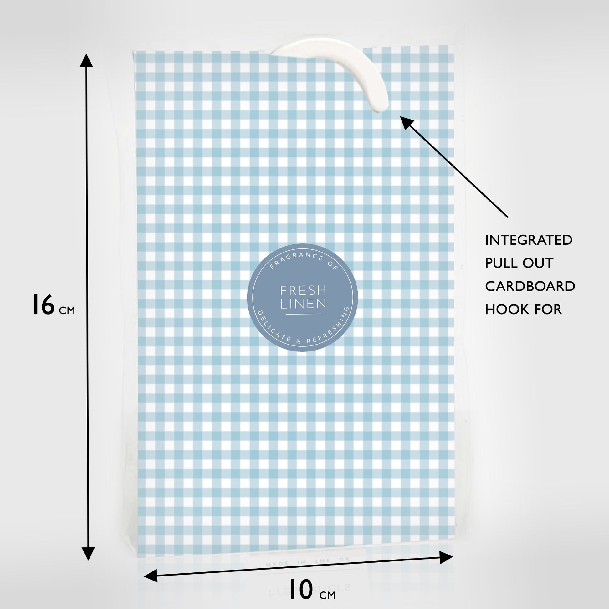 SIMPLY DRAWER LINERS | FRESH LINEN SCENTED Wardrobe Freshener in a GINGHAM Pattern in DUCK EGG BLUE.