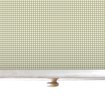 SIMPLY DRAWER LINERS | Wipe Clean & Unscented Drawer Liners in a GREEN GINGHAM Design. Perfect for Kitchen Drawers, Shelves, Cupboards & Cabinets. Made in Suffolk, England. (Green)