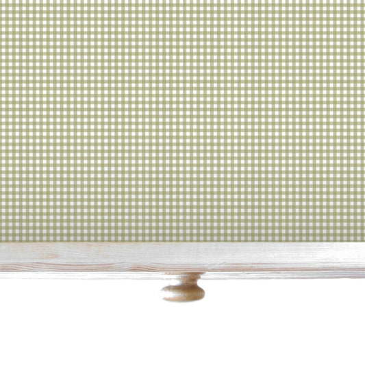 SIMPLY DRAWER LINERS | Wipe Clean & Unscented Drawer Liners in a GREEN GINGHAM Design. Perfect for Kitchen Drawers, Shelves, Cupboards & Cabinets. Made in Suffolk, England. (Green)