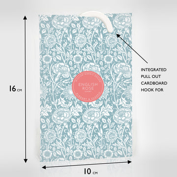 ROSE SCENTED Wardrobe Freshener in a WILLIAM MORRIS DESIGN in Duck Egg Blue