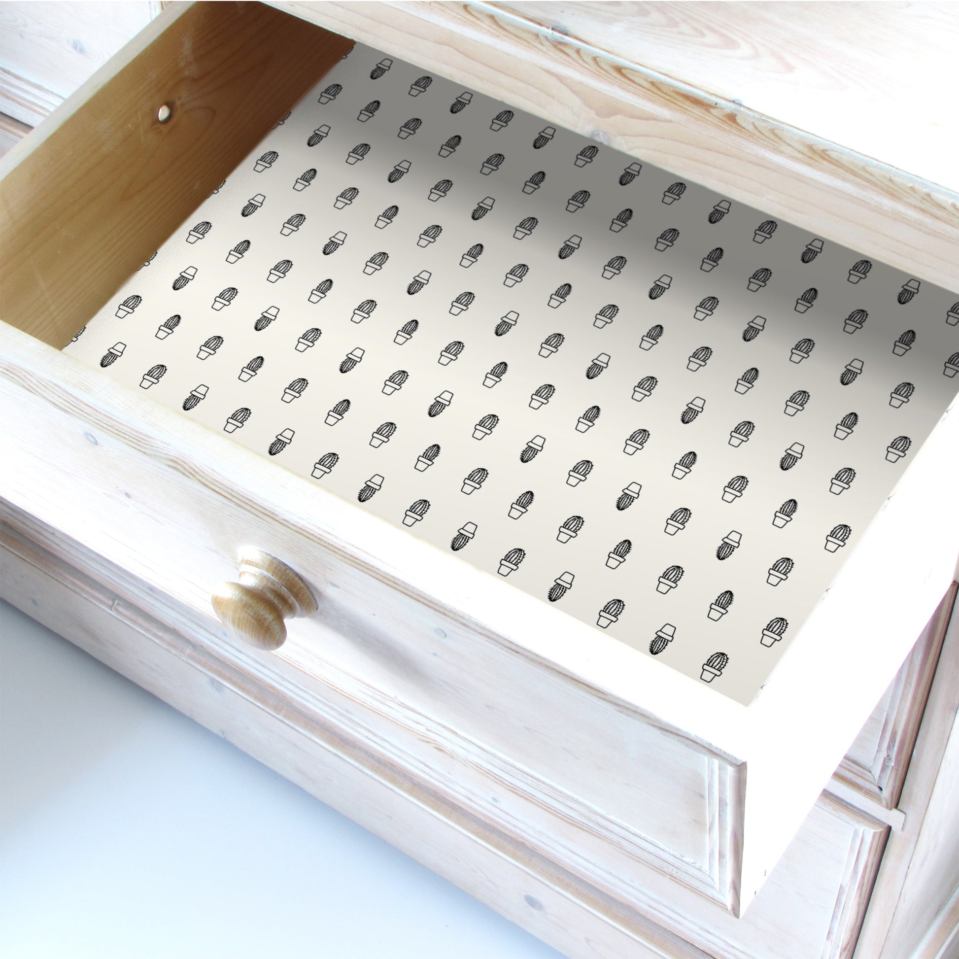 SIMPLY DRAWER LINERS | Wipe Clean & Unscented Drawer Liners with a CACTUS Design.  Perfect for Drawers, Shelves, Cupboards & Cabinets.