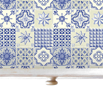 NEROLI & YLANG YLANG Scented Drawer Liners with a Portuguese Tile Pattern