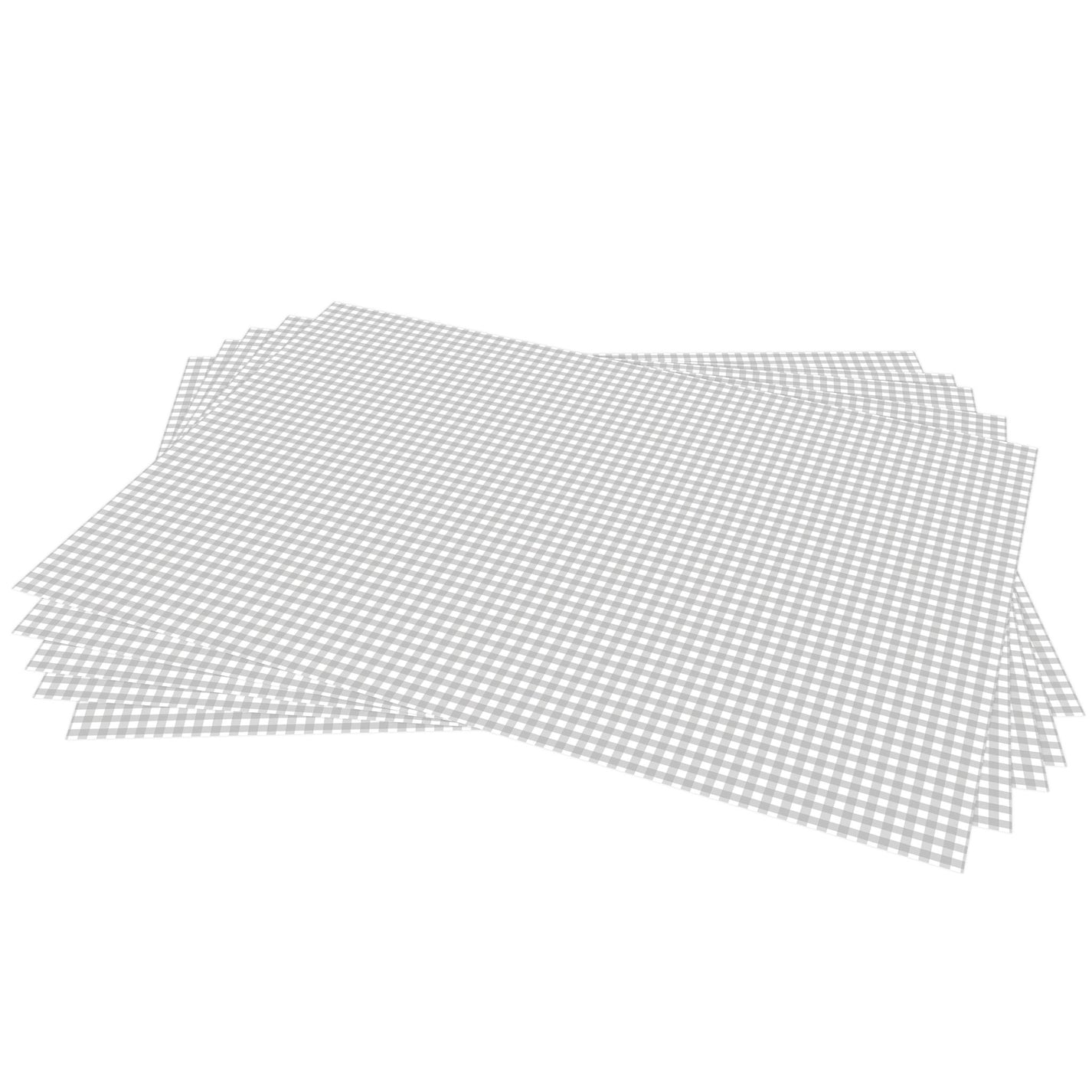 SIMPLY DRAWER LINERS Wipe Clean & Unscented Drawer Liners in a SOFT GREY GINGHAM Design. Made