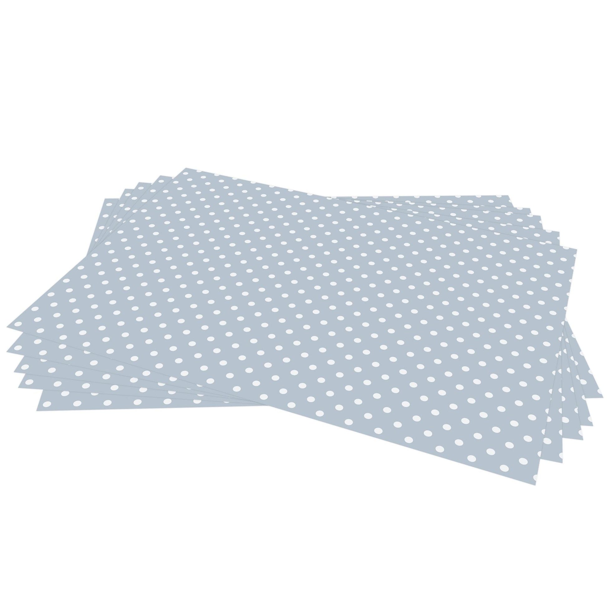 SIMPLY DRAWER LINERS | Wipe Clean & Unscented Drawer Liners in a COOKS BLUE POLKA DOT Design. Perfect for Kitchen Drawers, Shelves, Cupboards & Cabinets. Made in Suffolk, England. (LIght Blue)