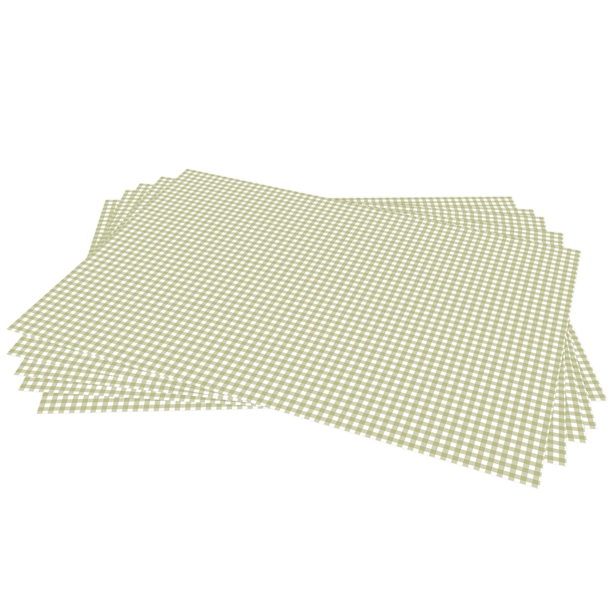 SIMPLY DRAWER LINERS | Wipe Clean & Unscented Drawer Liners in a GREEN GINGHAM Design. Perfect for Kitchen Drawers, Shelves, Cupboards & Cabinets. Made in Suffolk, England. (Green)