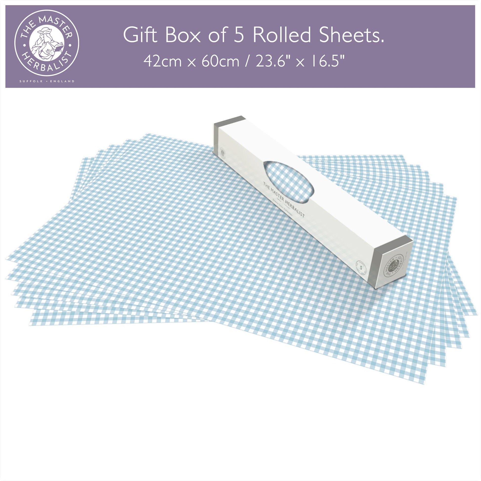 Simply Drawer Liners FRESH LINEN SCENTED Drawer Liners in a DUCK EGG Blue GINGHAM Design. Made in Britain.