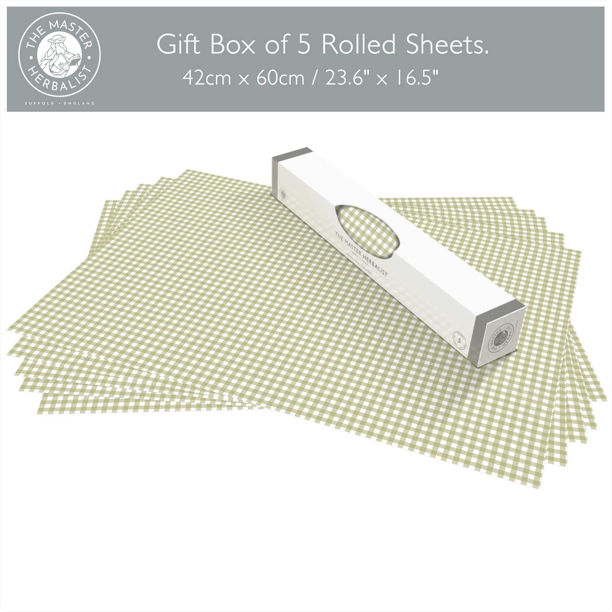 SIMPLY DRAWER LINERS | Wipe Clean & Unscented Drawer Liners in a GREEN GINGHAM Design. Perfect for Kitchen Drawers, Shelves, Cupboards & Cabinets. Made in Suffolk, England. (Green)