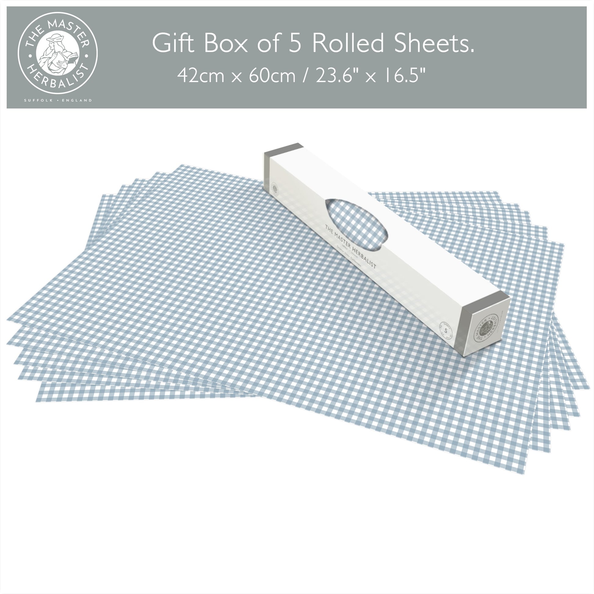 SIMPLY DRAWER LINERS | Wipe Clean & Unscented Drawer Liners in a BLUE GINGHAM Design. Perfect for Kitchen Drawers, Shelves, Cupboards & Cabinets. Made in Suffolk, England. (Blue)