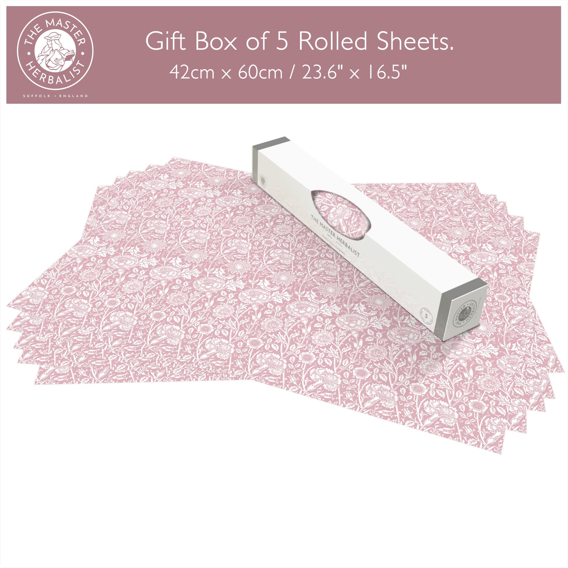 Simply Drawer Liners ROSE fragrance SCENTED Drawer Liners in PINK William Morris Design. Made in Britain.