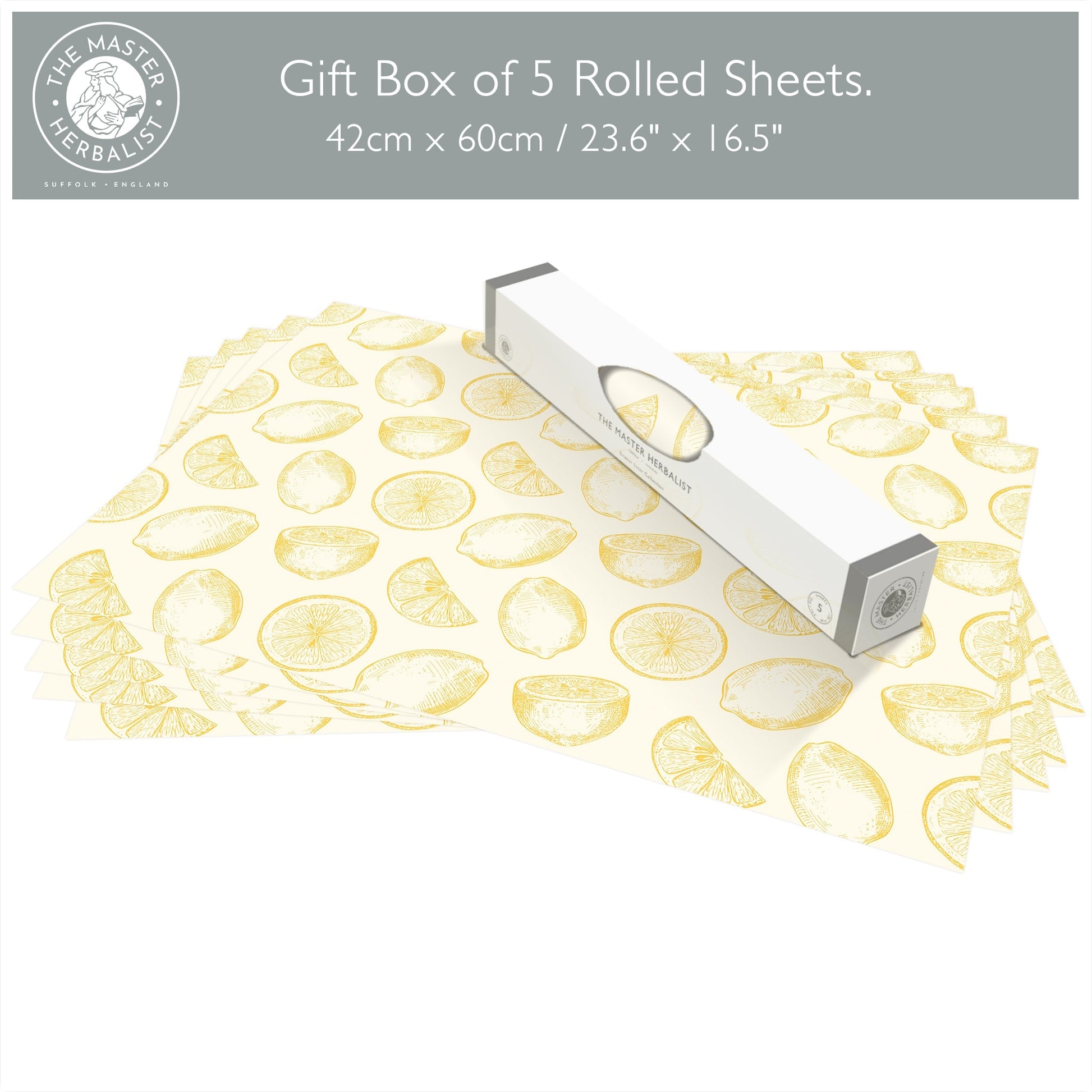 SIMPLY DRAWER LINERS | Wipe Clean & Unscented Drawer Liners with a yellow LEMONS Design.  Perfect for Drawers, Shelves, Cupboards & Cabinets.