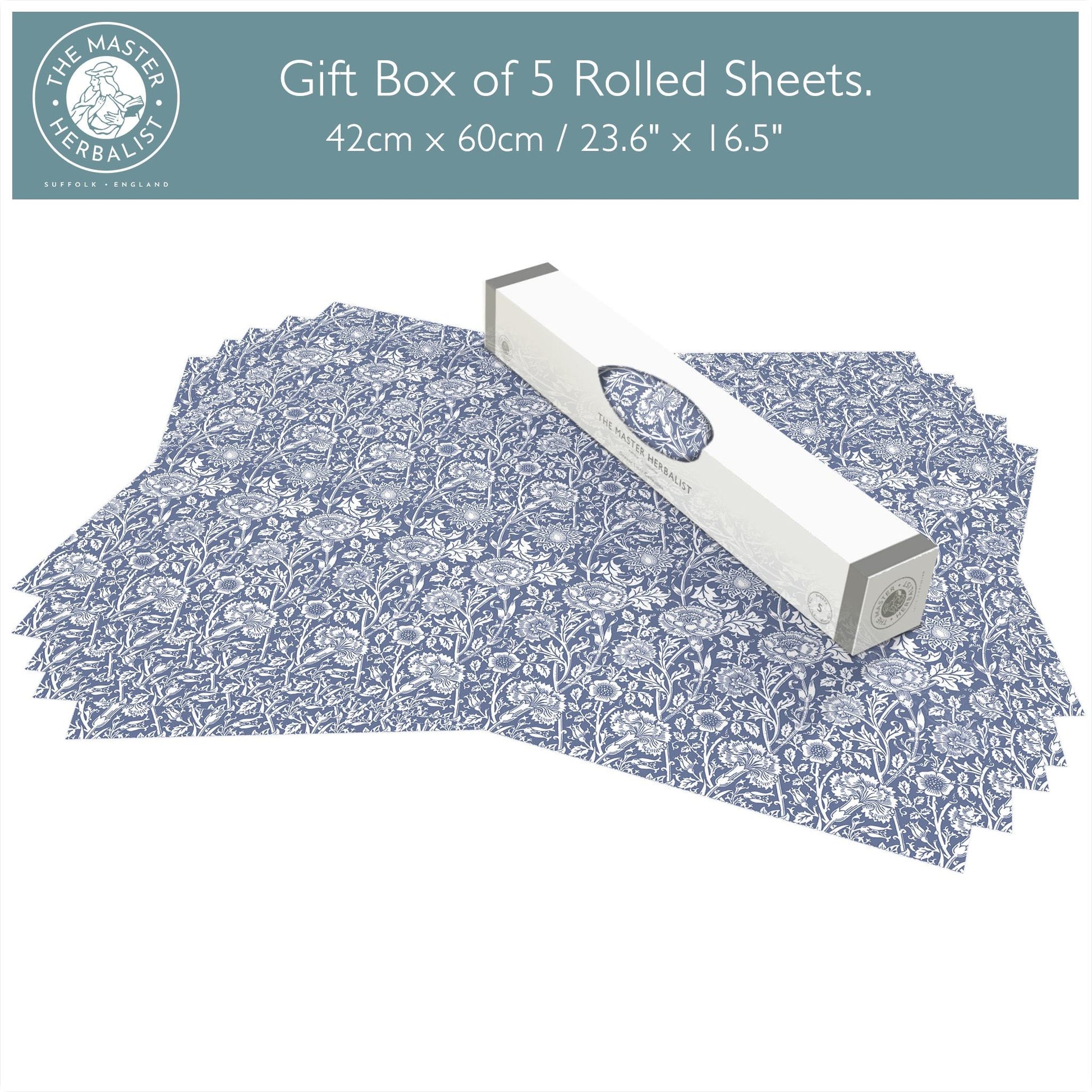 Simply Drawer Liners LAVENDER fragrance SCENTED Drawer Liners in BLUE William Morris Design. Made in Britain.