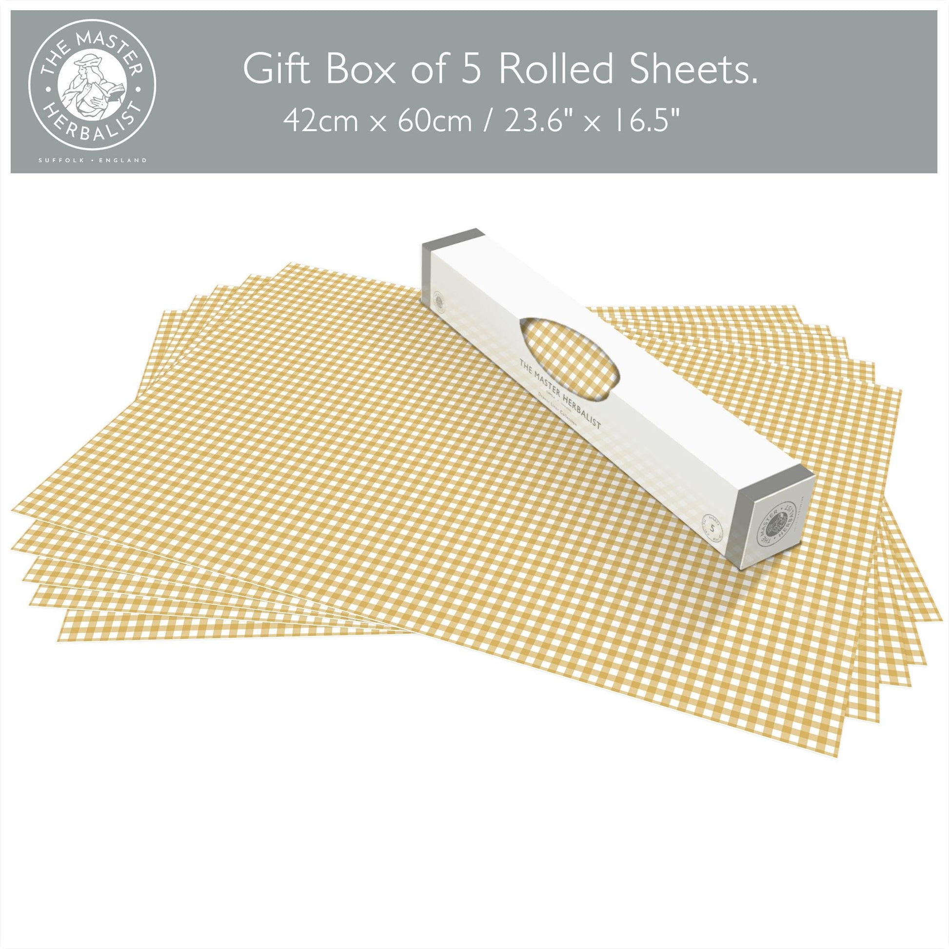SIMPLY DRAWER LINERS | Wipe Clean & Unscented Drawer Liners in a BARLEY GINGHAM Design. Perfect for Kitchen Drawers, Shelves, Cupboards & Cabinets. Made in Suffolk, England. (Barley)