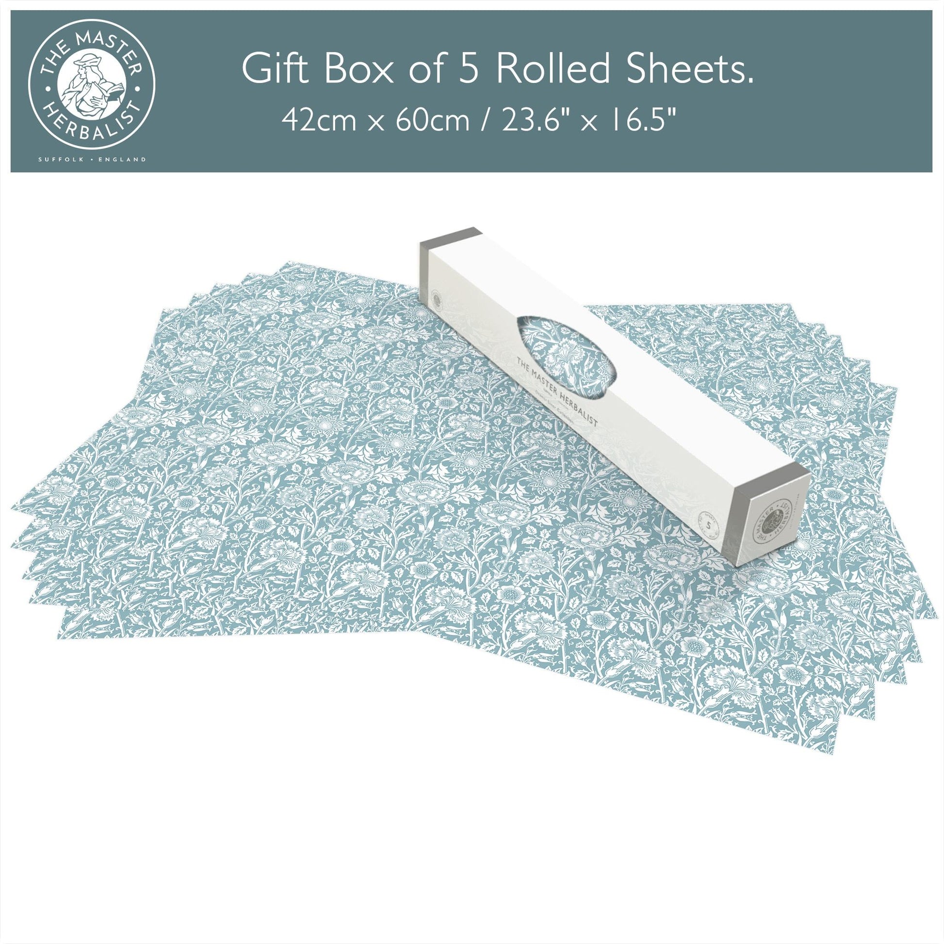Simply Drawer Liners ROSE fragrance SCENTED Drawer Liners in DUCK EGG BLUE William Morris Design. Made in Britain.