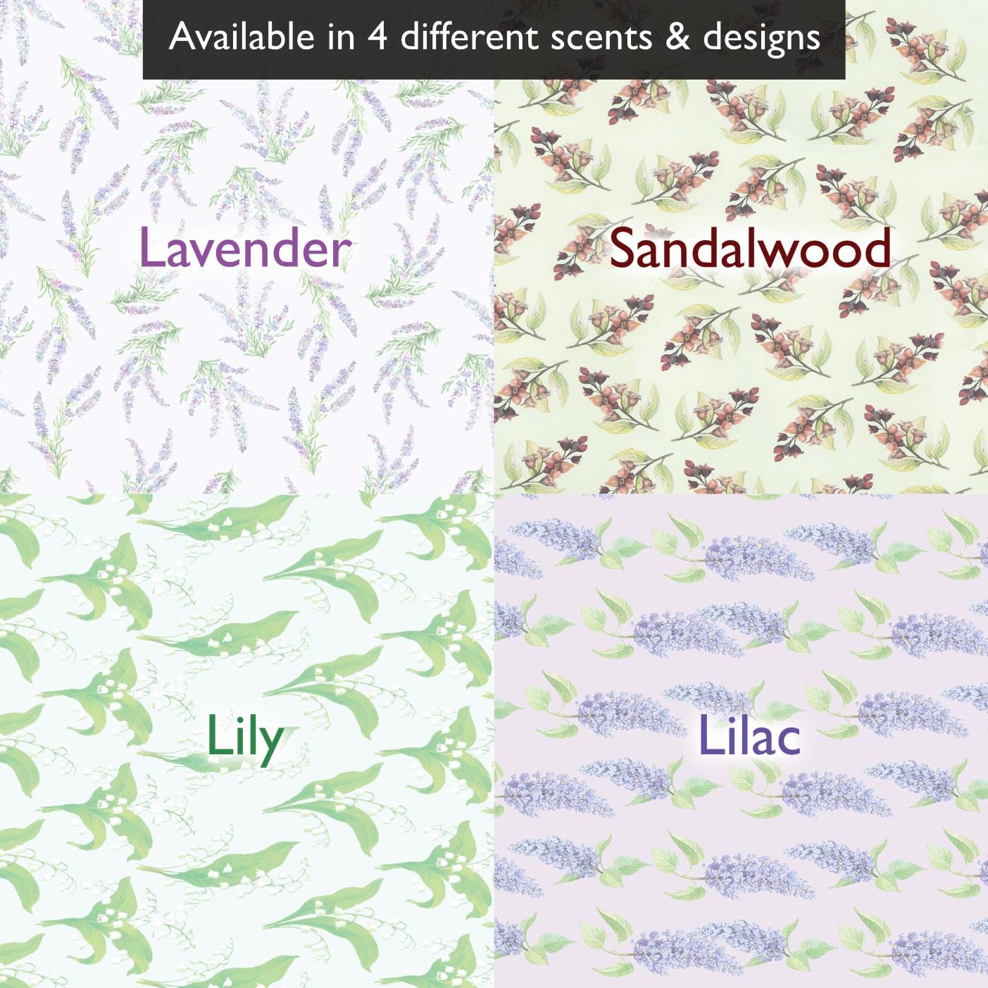 Simply Drawer Liners SUFFOLK LAVENDER SCENTED Drawer Liners in a Floral Design. Made in Britain.