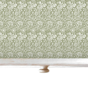 William Morris Wipe Clean & Unscented Drawer Liners in SAGE GREEN