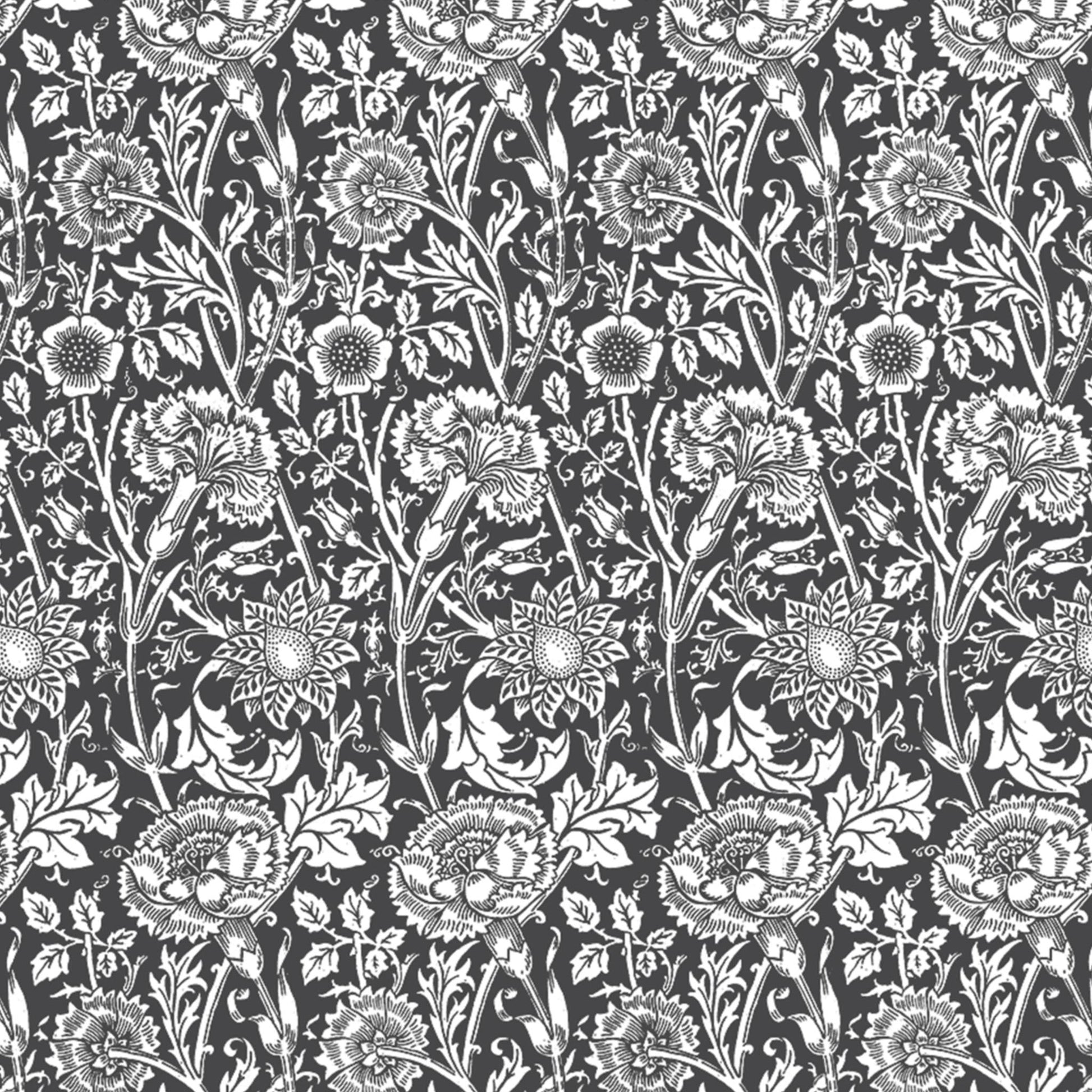 Simply Drawer Liners SANDALWOOD fragrance SCENTED Drawer Liners in BLACK William Morris Design. Made in Britain.